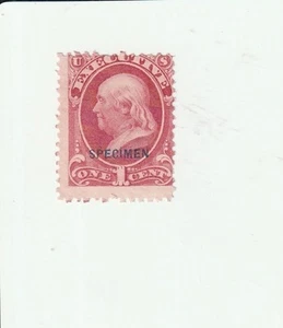 US Official Sc # O10s Franklin 1 Cent Specimen Stamp Mint - Picture 1 of 2