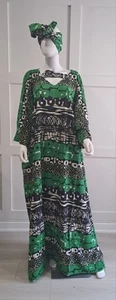 African Nigerian Boubou Kaftan Ready to Wear Ankara Adire Maternity Muslim Dress - Picture 1 of 7