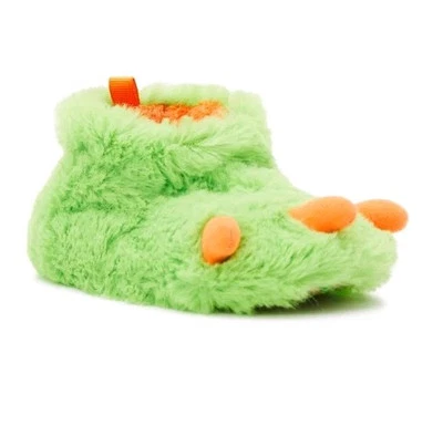 Wonder Nation Infant Boys Green & Orange Monster Claw Slippers - Size 2 - Image 1 of 4