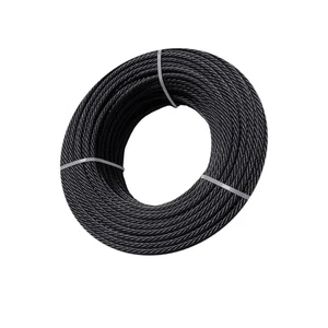 Cuerda de alambre negra de 3/16", cable de acero inoxidable T316, cable de avión de 200 pies para, cubierta... - Imagen 1 de 5