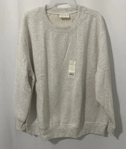 Bobbie Brooks Damen hellgrau meliert Fleece Langarm Sweatshirt Gr. 2XL - Bild 1 von 7