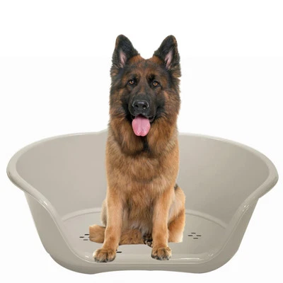 Grey Plastic Pet Bed Basket Heavy Duty Waterproof Cat Dog Basket Extra Large - image 1 of 4