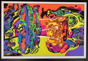 Heavy Metal Jack Kirby SIGNED Mondo Black Light Lords Of Light Control Room - Bild 1 von 24