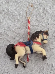 Vintage Carousel Horse Christmas Ornament Figurine - Picture 1 of 2