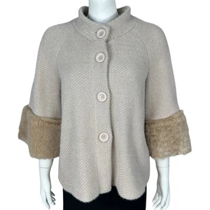 Chaqueta Columpio Hecha en Italia Para Mujer Talla Mediana Manga 3/4 Mob Wife Piel Sintética - Imagen 1 de 10