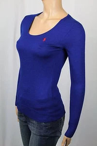 Ralph Lauren Sport Royal Blue Scoop-Neck Merino Wool Sweater Red Pony NWT - Picture 1 of 1