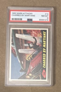 1962 Mars Attacks Charred By Martians Card #14 PSA 8