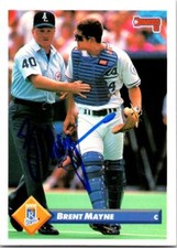 Brent Mayne autographed Baseball Card (Kansas City Royals) 1993 Donruss #261