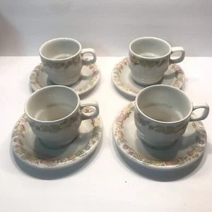 Vintage Orchard Vitrified Hotelward Staffordshird England Grindley Cup & Saucers - Picture 1 of 12