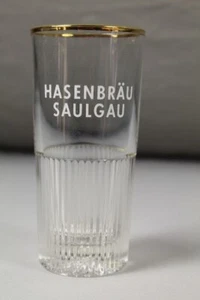 altes kleines Bierglas mit Goldrand - Hasenbräu , Hasen Bräu Saulgau /S66 - Zdjęcie 1 z 12