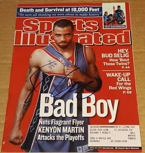 KENYON MARTIN New Jersey Nets SIGNED AUTOGRAPHED 2002 SPORTS ILLUSTRATED SI COA - Picture 1 of 1