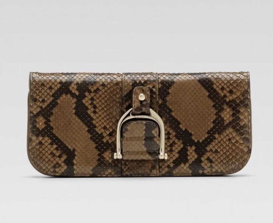 New & Authentic GUCCI "Greenwich" Python Clutch - Image 1 of 4