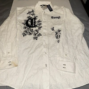 RARE OG 2000s COOGI LUXE LONG SLEEVE WHITE EMBROIDERED 3XL NWT - READ - Picture 1 of 17