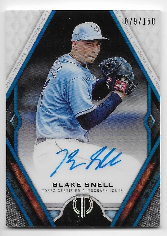 2021 TOPPS TRIBUTE BLUE AUTOGRAPH PARALLEL #TABSN Blake Snell #79/150 - Image 1 of 1