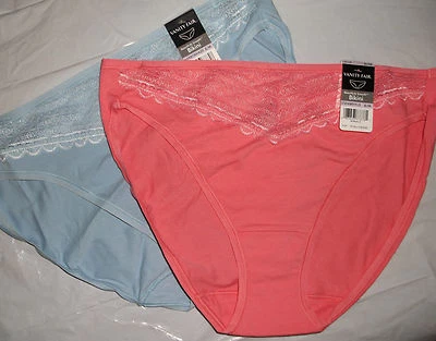 Nuevo con etiquetas Vanity Fair 18128 Bikini bellamente liso bragas de algodón 5 6 7 8 CLR Foto 1 de 4