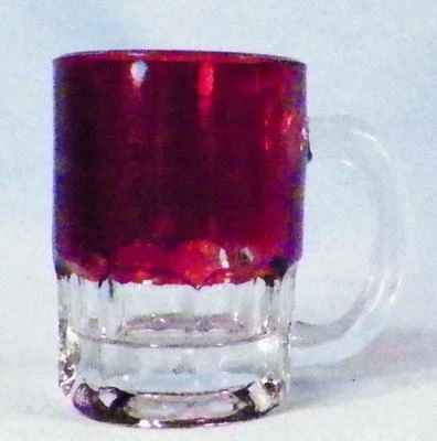Ruby Stain Candy Scoop Excelsior Springs MO Mug Early American Pattern Glass 2 - Image 1 of 4