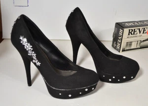 Brash Women's Black Suede Platform Stiletto Heels Closed Toe Shoes Size 7M - Picture 1 of 3