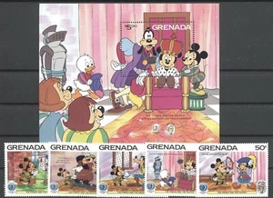 Walt Disney, Twain - Grenada - 1417-1421, Bl.147 ** MNH 1985 - Picture 1 of 1