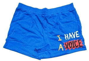 Women's Lo Harris I Have A Voice Graphic Shorts - Blue 2X - Picture 1 of 2
