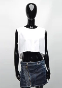 Vintage Lilith France Cropped Oversized White Top Size OS - Picture 1 of 8