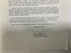 IX Juegos Olímpicos de Invierno 1964 Ejército de Estados Unidos Carta de Entrenamiento Luge Equipo Robert Thomas Neely - Imagen 1 de 9