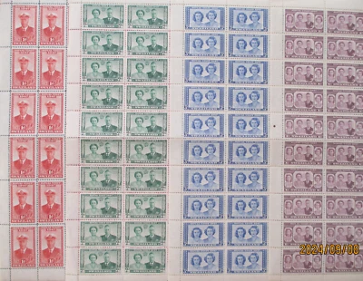 SWAZILAND - 1947 ROYAL VISIT - SG42-45 COMPLETE SHEETS SET ~ MNH - Image 1 of 4