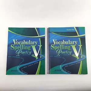 Abeka Vocabulary Spelling Poetry V Book And Teacher Key Set Fifth Ed. LIKE NEW! - Picture 1 of 11