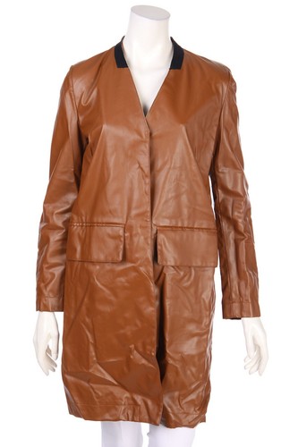 MM6 Cappotto Maison Margiela Finta Pelle Toppa Tasche I 42 = D 36 marrone NUOVO