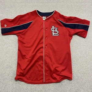 St Louis Cardinals Majestic Jersey Red MLB BASEBALL BUTTON down XL - Picture 1 of 4