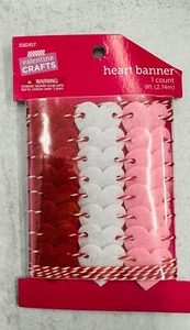 Heart Mini Banner Garland Valentine's Day Party Crafts 9ft x 1" - Picture 1 of 1