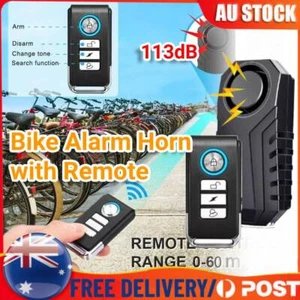 113dB Wireless Anti-Theft Vibration Motorcycle Bike Security Alarm Remote Set AU - Picture 1 of 16
