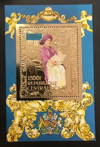 Goldblock Zentralafrikanische Republik Königin Mutter von England - Bild 1 von 1
