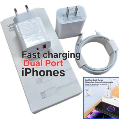 iPhone Fast Charging Cable and Adaptor 1M Pd 20w USB-C Plug for iPhones 11 - 16 - Image 1 of 4