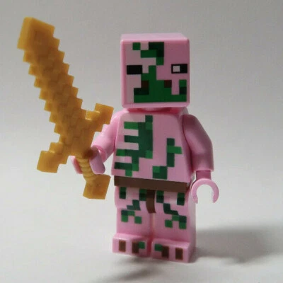 Minifigura LEGO® Zombie Pigman 21139 21122 21130 Gold Sword Minecraft Foto 1 de 2