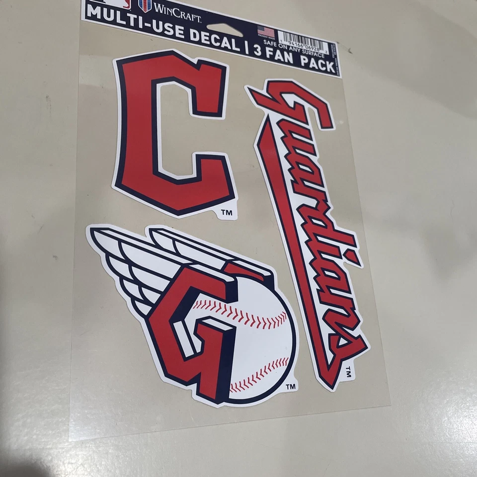CLEVELAND GUARDIANS🔥 3 PIECE MULTI-USE DECAL🔥 FAN PACK MLB LICENSED⚾️⚾️⚾️ - Image 1 of 1