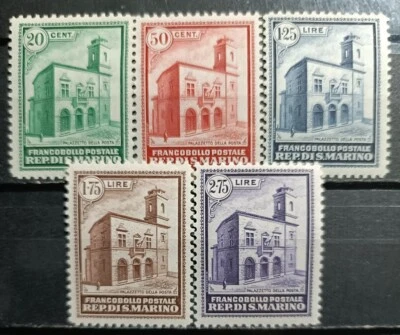 SAN MARINO Scott# 134-138 * MH 1932 General Post Office - Image 1 of 2