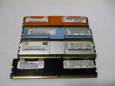 LOT OF 4 IBM 39M5790 39M5791 MIX BRAND 2GB PC2-5300F MEMORY FOR SERVER - Image 1 of 3