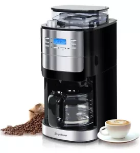 NEW Drip Coffee Maker w/ Built in Burr Grinder 12 Cup Programmable Timer - Picture 1 of 6