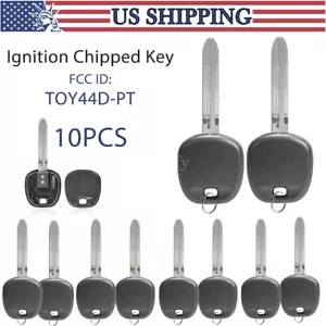 10 Replacement For Toyota 4D-67 Transponder Chip Ignition Key Blade TOY44D-PT - Picture 1 of 8