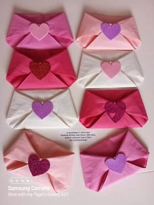 1 Set of Valentine's Day Themed Mini Paper Napkin Diaper Party Favors - Image 1 of 4