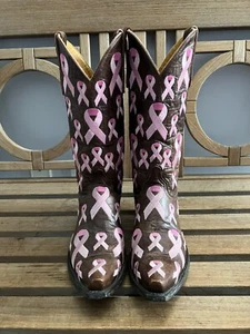 OLD GRINGO 8.5 Pink Ribbon western cowboy boots Cowgirl - Picture 1 of 10