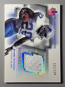 Patch maillot d'occasion Barry Sanders 2004 Upper Deck Ultimate Collection /150 jeu SP - Photo 1 sur 3