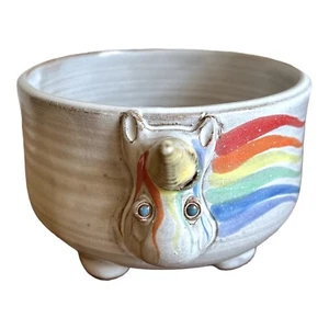 VINTAGE 1970’s MUDWORKS GLAZED UNICORN BOWL PLANTER - Picture 1 of 9
