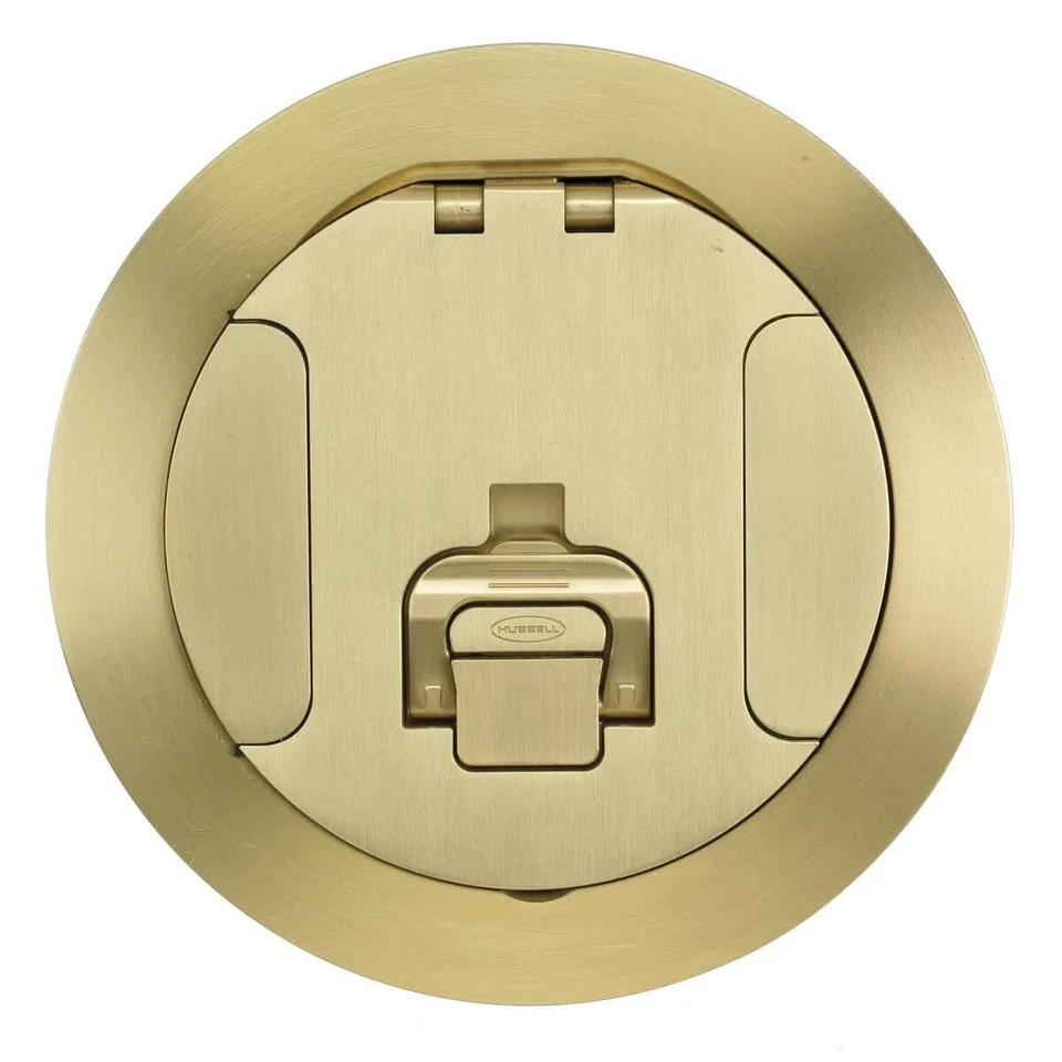 Cubierta redonda para caja de piso enchapada en latón CFBS1R6CVRBRS Foto 1 de 4