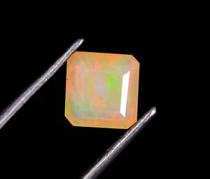 1.20 CT , Ethiopian Opal Square cut stone, Faceted cut Opal, Fire Opal Gemstone, - Picture 1 of 6