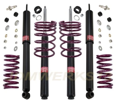 KYB 4 SHOCKS VOGTLAND LOWERING SPRINGS for NISSAN DATSUN 510 1600 BLUEBIRD 68-73 - Image 1 of 4