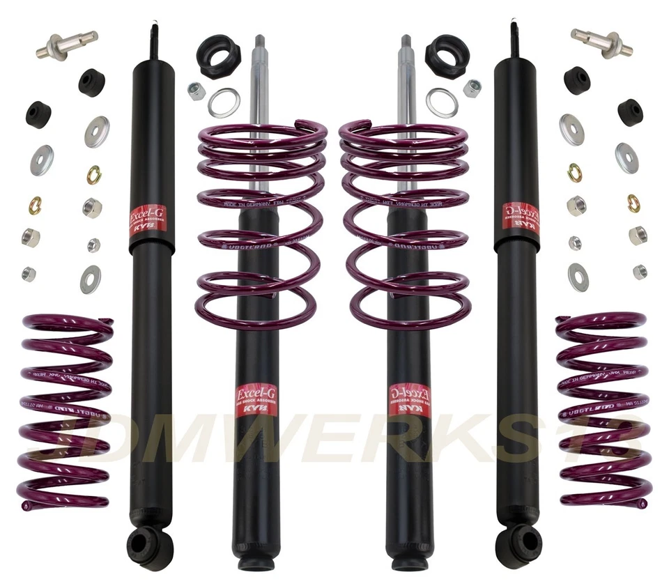 KYB 4 SHOCKS VOGTLAND LOWERING SPRINGS for NISSAN DATSUN 510 1600 BLUEBIRD 68-73 - Изображение 1 из 4