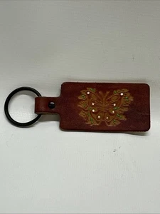 Vintage Hand Tooled leather butterfly Keychain Hippie Boho Festivals - Picture 1 of 5