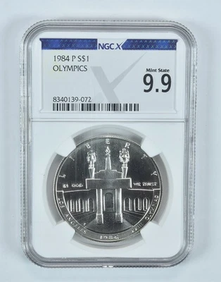 1984-P Olympic Commemorative Silver Dollar Mint State 9.9 NGC X NGCX *6118 - Image 1 of 4