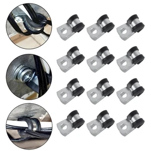 12 Pcs Cable Clamps Assortment Kit 3/16" Rubber Cushioned Insulated Pipe CrelG - Picture 1 of 12